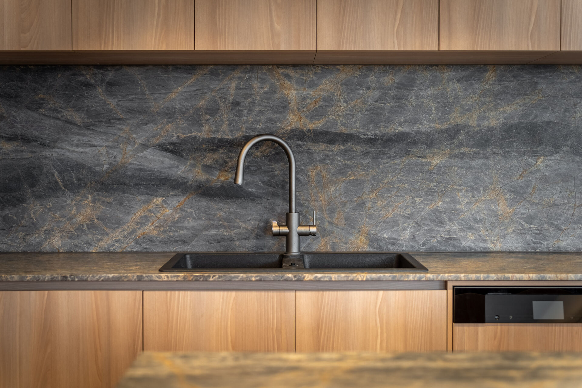 Kitchen island in marble