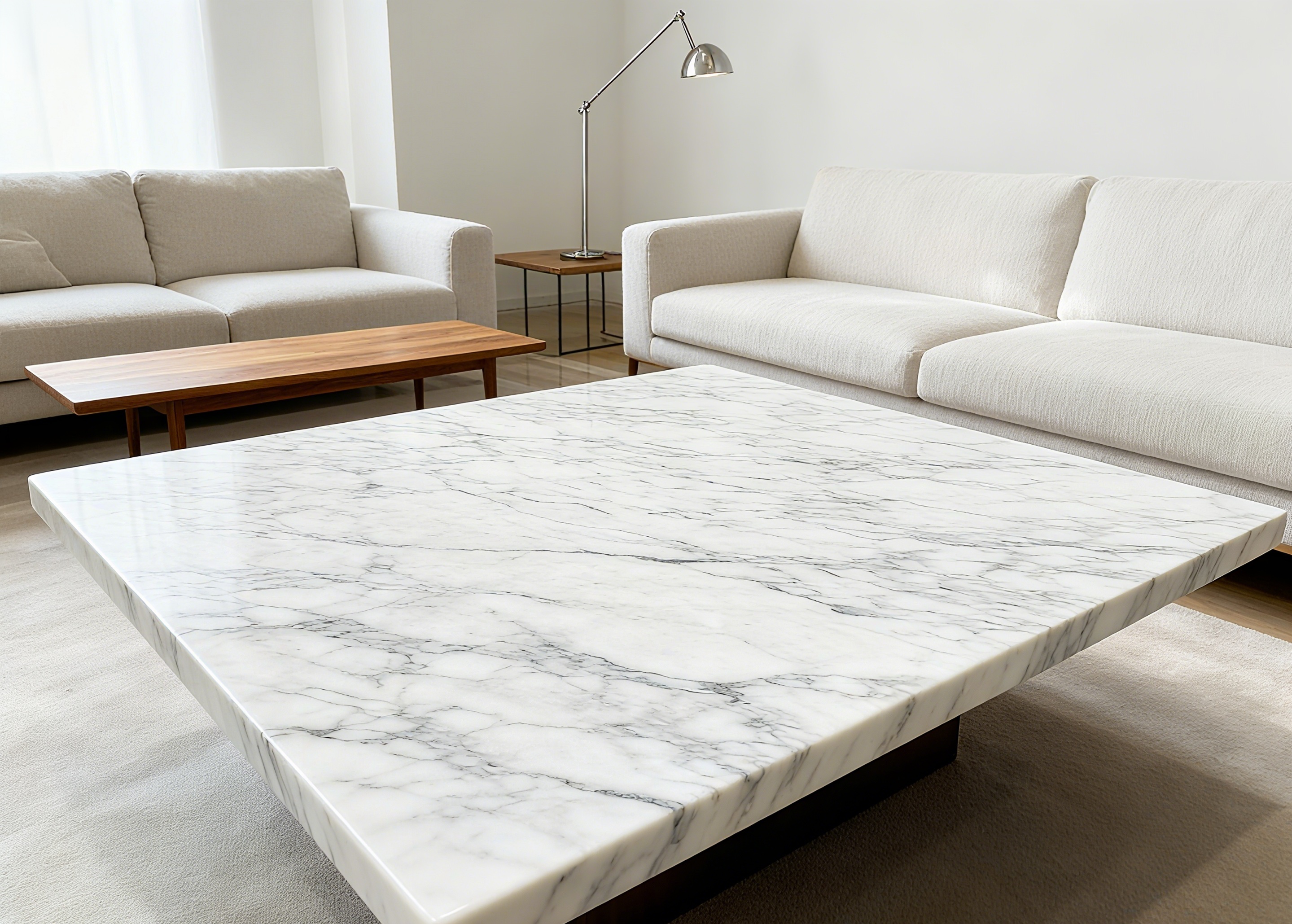 Living space with stone details